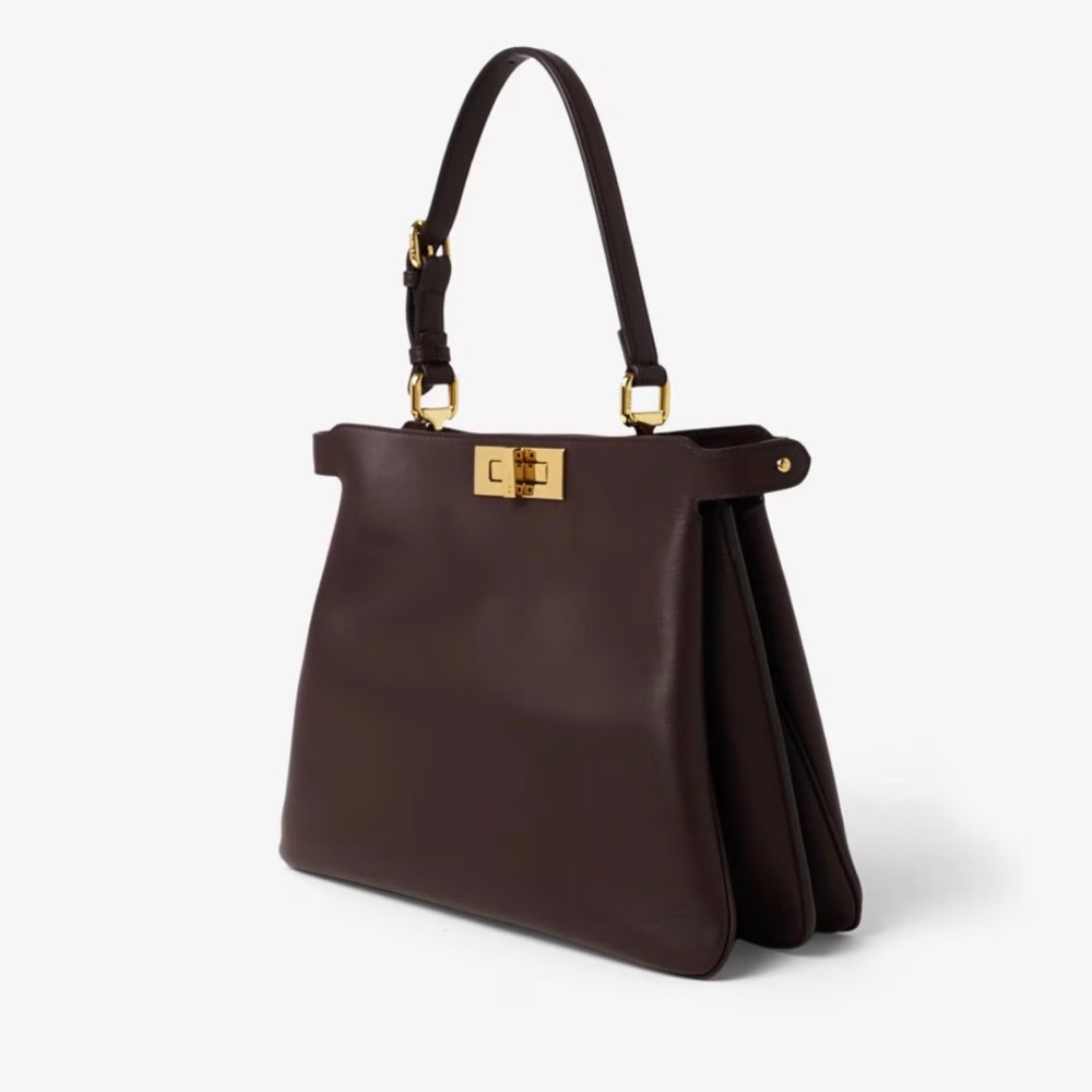 Fendi Large Peekaboo Soft Brown Leather Handbag